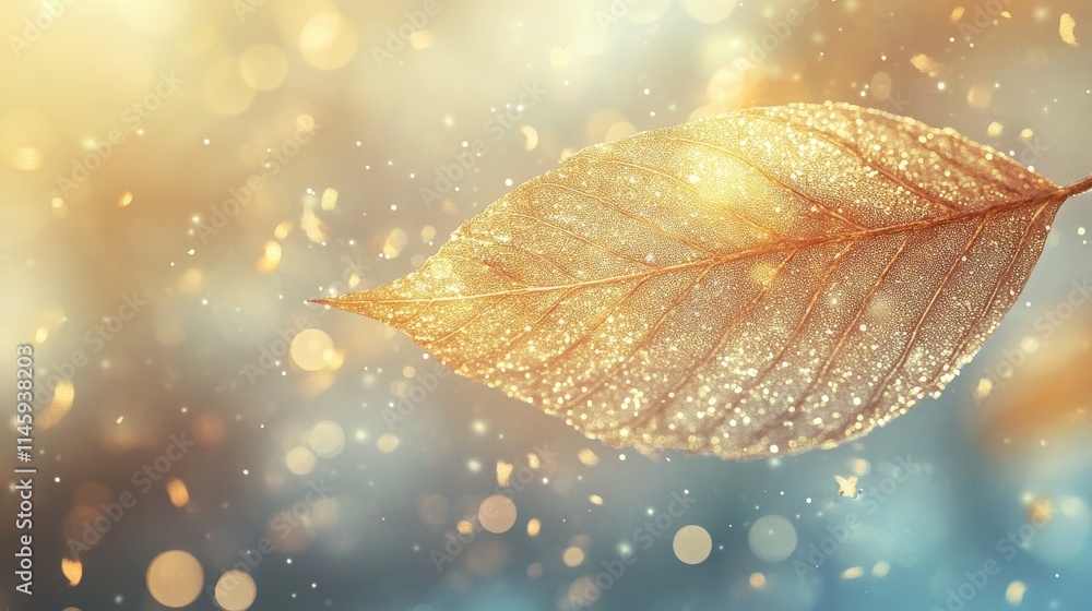 Poster defocused abstract background featuring a leaf, creating a dreamy atmosphere. this leaf inspired def