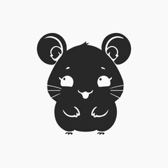 Mouse Logo Design Minimalist and Flat Vector white background