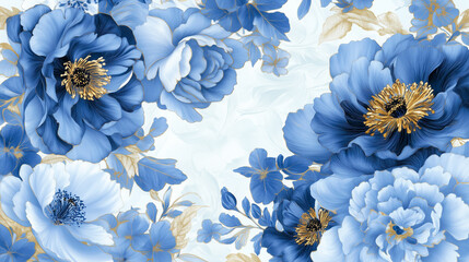 Feminine background wallpaper of blue flowers