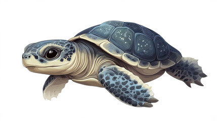 Obraz premium cartoon turtle swimming gracefully in clear ocean