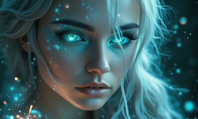 Stunning young woman with luminous eyes