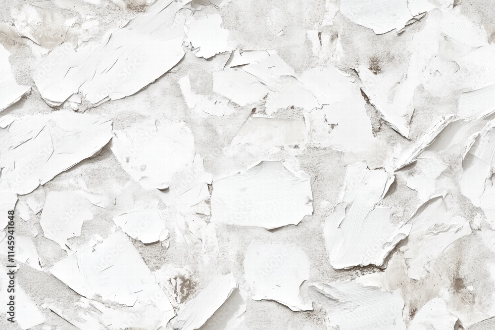 Poster seamless textured surface featuring layers of white paint and plaster, creating a rough and abstract