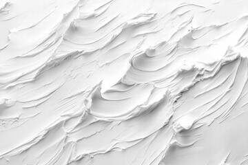 Seamless textured surface with white paint or plaster, featuring smooth, flowing waves and ridges that create a dynamic.