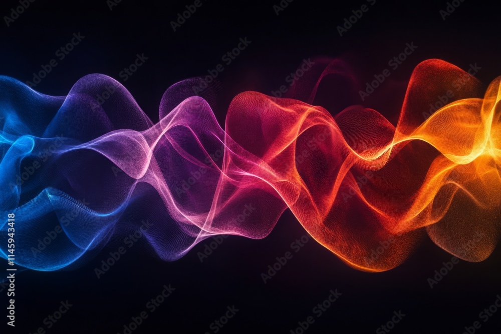 Poster Abstract colorful waves creating a vibrant and dynamic visual effect