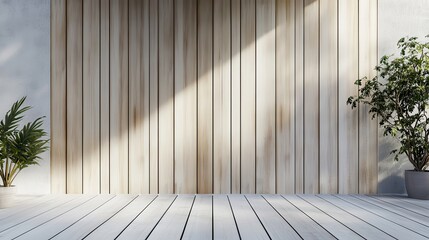 Natural Wooden Fence in Clean Modern Setting