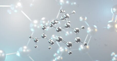Phenformin rotating 3d molecule, molecular structure of antidiabetic drug, seamless video