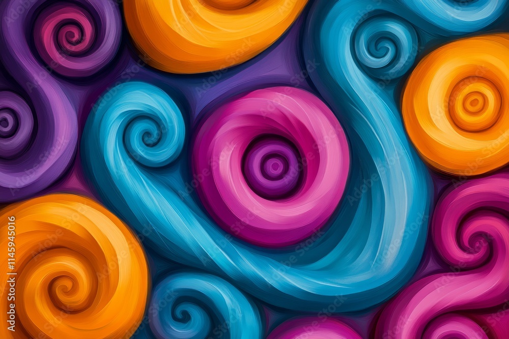 Poster colorful swirls intertwining and creating a vibrant and dynamic abstract background, perfect for mod