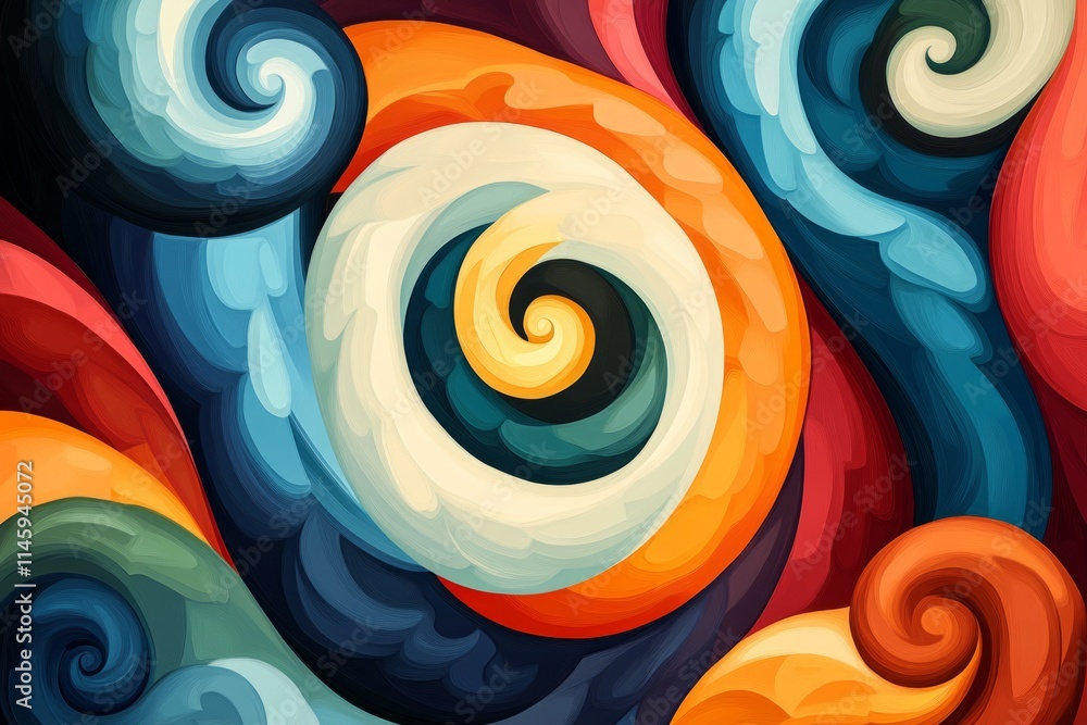 Poster vivid colorful swirls intertwine, forming a captivating abstract pattern