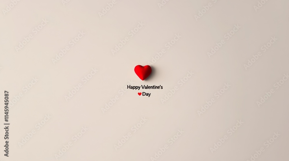 Aufkleber A simple yet striking representation of love features a bold red heart placed centrally with a message wishing a happy Valentine's Day. This design evokes feelings of warmth and affection.