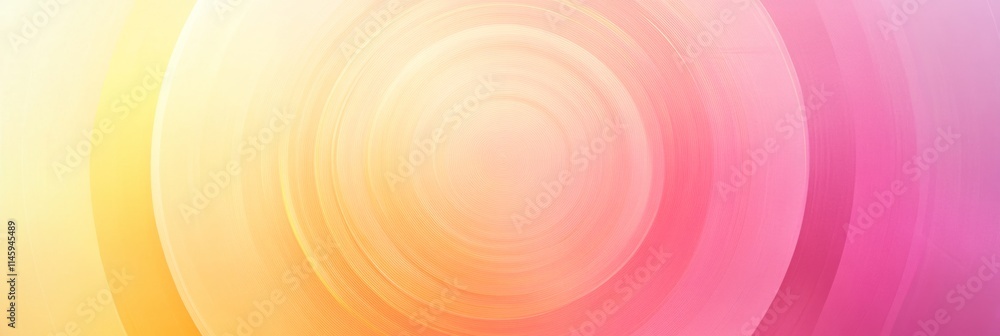 Poster abstract background with pastel pink and yellow concentric circles creating a tunnel effect