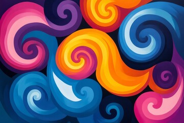 Colorful swirls intertwining and creating a vibrant and psychedelic abstract design