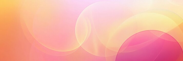Pastel gradient background with intersecting circles and soft light creates a calming and elegant atmosphere