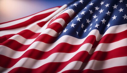 stars and stripes USA flag blowing in the wind.