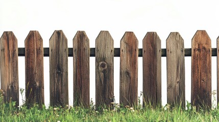Fototapeta premium Rustic Garden Fence with Simple Wooden Planks