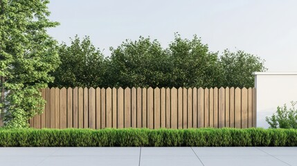 Simple Elegant Wooden Fence Design in Natural Setting