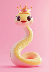 Fototapeta premium 3d cartoon cute snake illustration isolated on the background