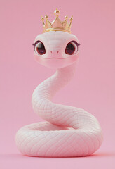 Fototapeta premium 3d cartoon cute snake illustration isolated on the background