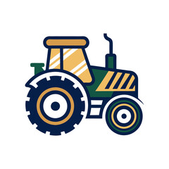 Colorful Farming Tractor Illustration Modern Design for Agriculture and Farmland Themes