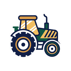 Colorful Farming Tractor Illustration Modern Design for Agriculture and Farmland Themes