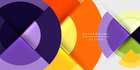 Obraz premium Circle and semi circle geometric background. Vector Illustration For Wallpaper, Banner, Background, Card, Book Illustration, landing page