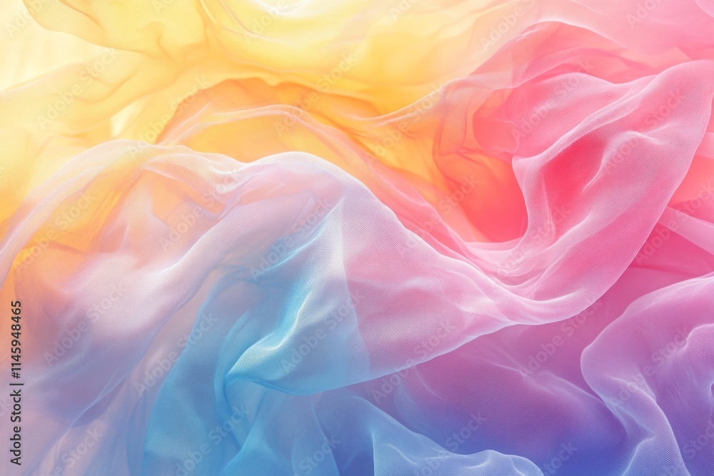 Poster smooth elegant chiffon fabric flowing creating a beautiful pastel colored abstract background