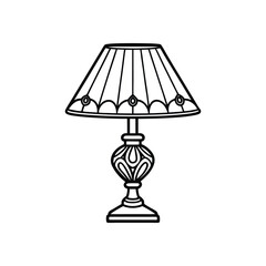 Elegant Line Art Table Lamp with Ornate Patterned Shade