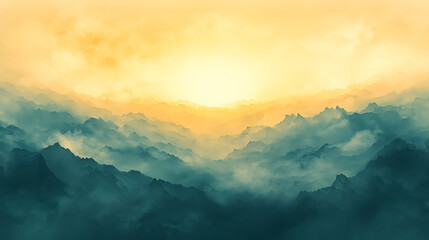 Obraz premium Golden Hour Mountain Majesty 