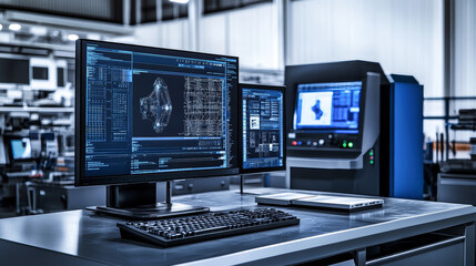 Fototapeta premium Exploring the fusion of design technology and industrial precision in modern manufacturing environments