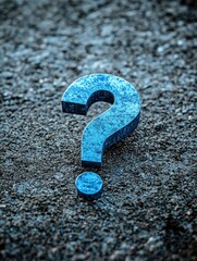Blue question mark on the ground