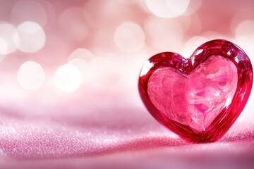 Obraz premium A pink heart-shaped object sits on top of a pink cloth