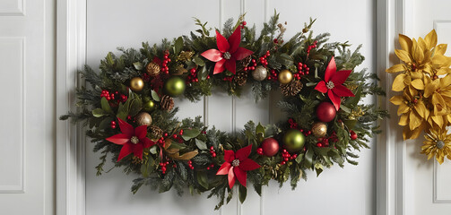 Christmas wreath on a door