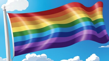 rainbow flag in the clouds