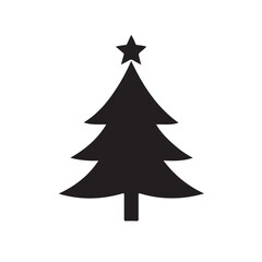 Christmas tree silhouette vector image 