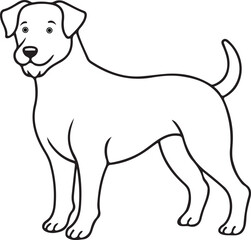 Dog line art silhouette vector image