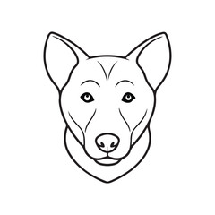 Dog head line art silhouette vector image