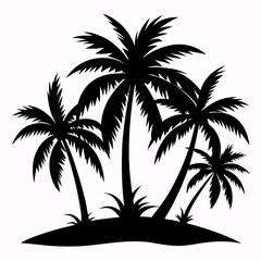 Fototapeta premium silhouette of palm trees