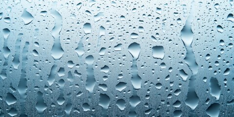 Close up of water drops on a glass surface creates a stunning background, showcasing the unique patterns and textures that water drops form on glass surfaces.