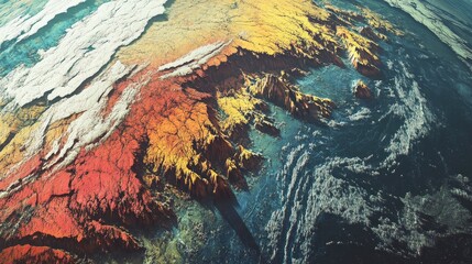 A simulation of the imbalances in the Earth's crust that have occurred, with much of the Earth's surface distorted to the point where it is visible.