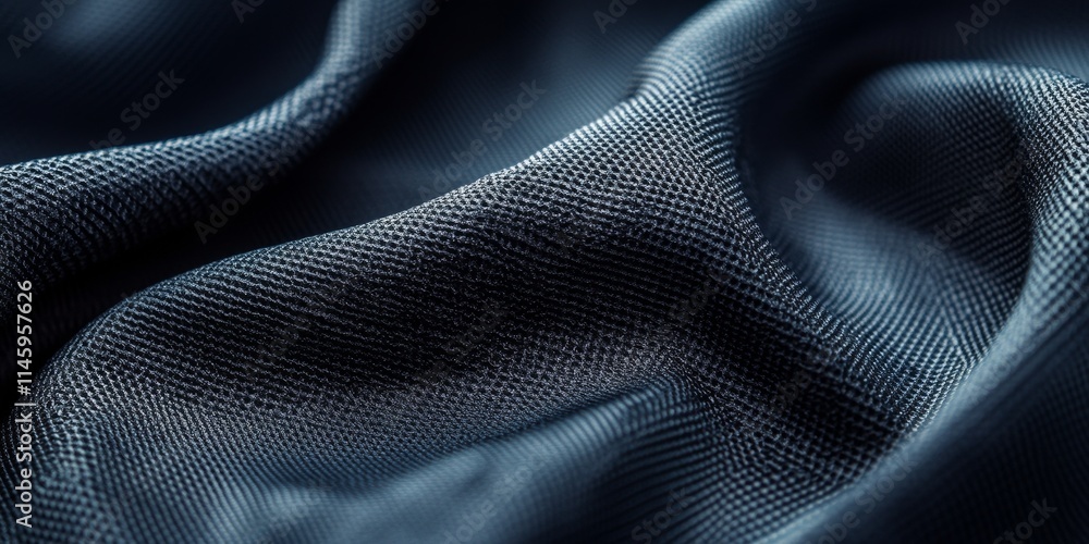 Poster close up view of a textured polyester synthetic background, highlighting the unique characteristics 