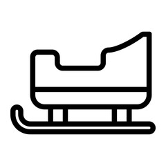 Line snow sled icon