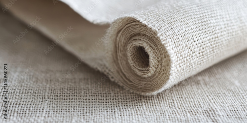 Poster roll of light natural fabric textile ideal for creating an elegant background. this soft textile pro