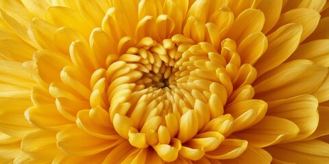 Intensely detailed close up of a vibrant yellow chrysanthemum, showcasing the delicate textures and rich hues of the yellow chrysanthemum s petals in stunning clarity.