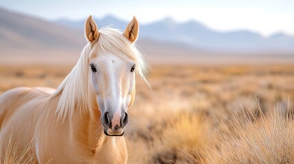 Obraz premium Palomino horse in a field.