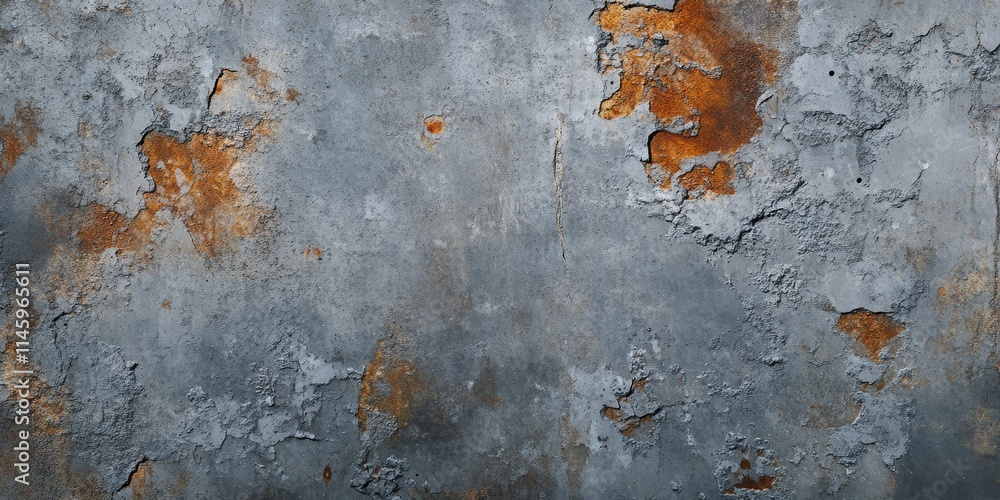 Poster abstract texture background featuring stains of gray paint, rust, and scratches, creating a unique v