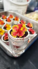 Mousse in glass food dessert bakery 