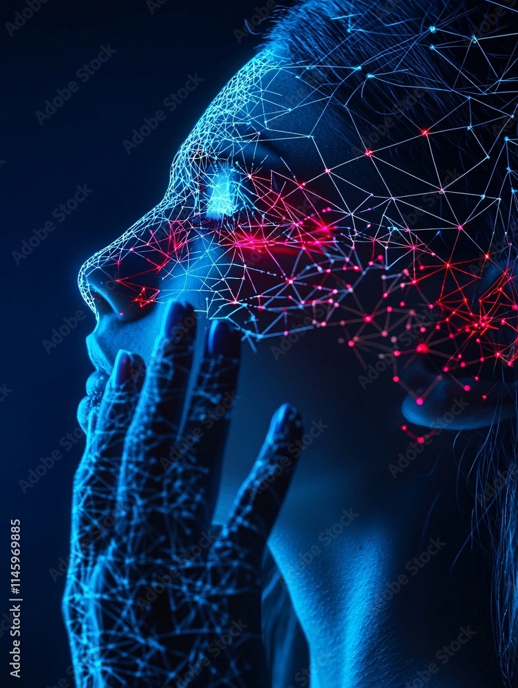 Poster an individual verifying identity through biometric face recognition as part of a secure online regis