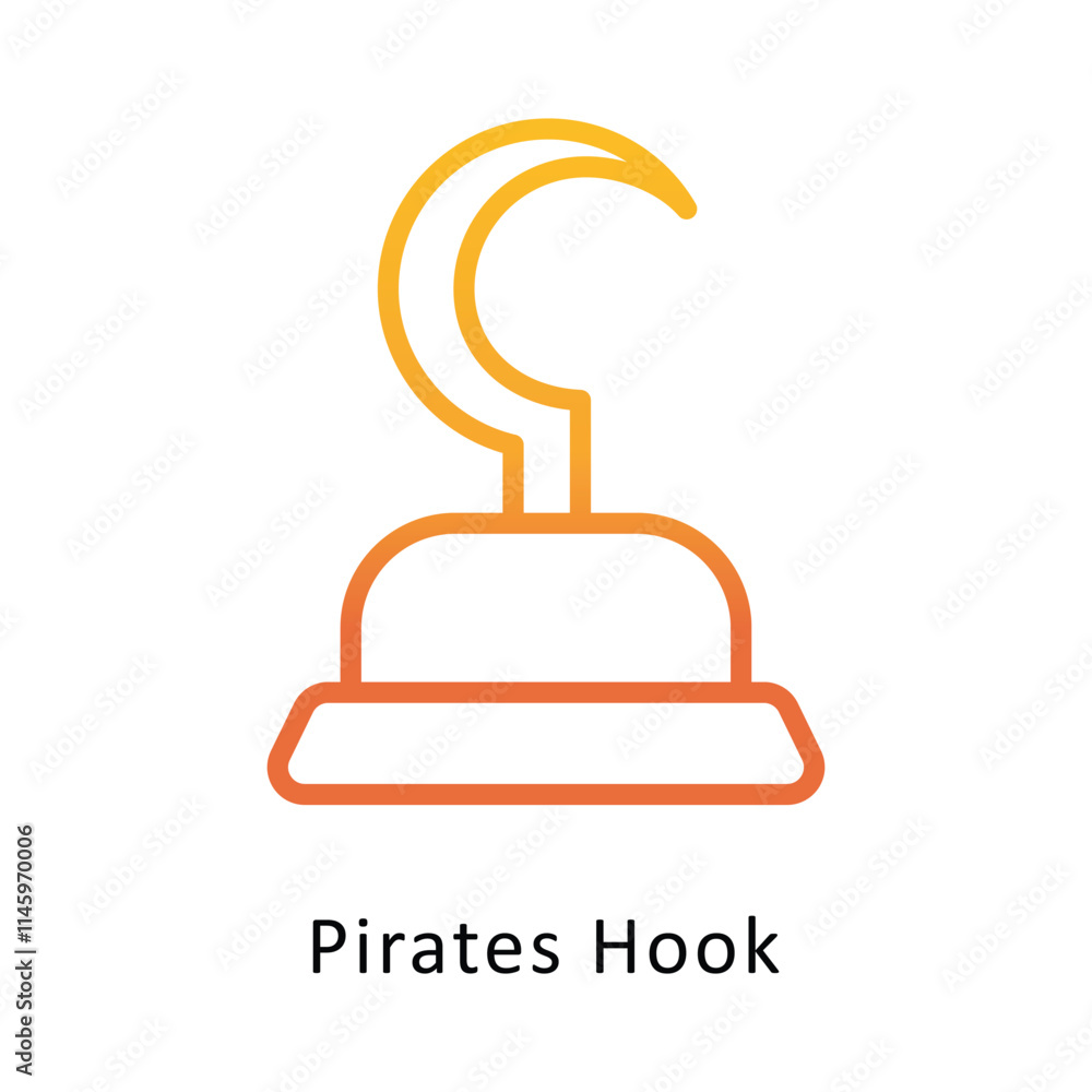 Poster pirates hook vector gradient icon. eps 10 file
