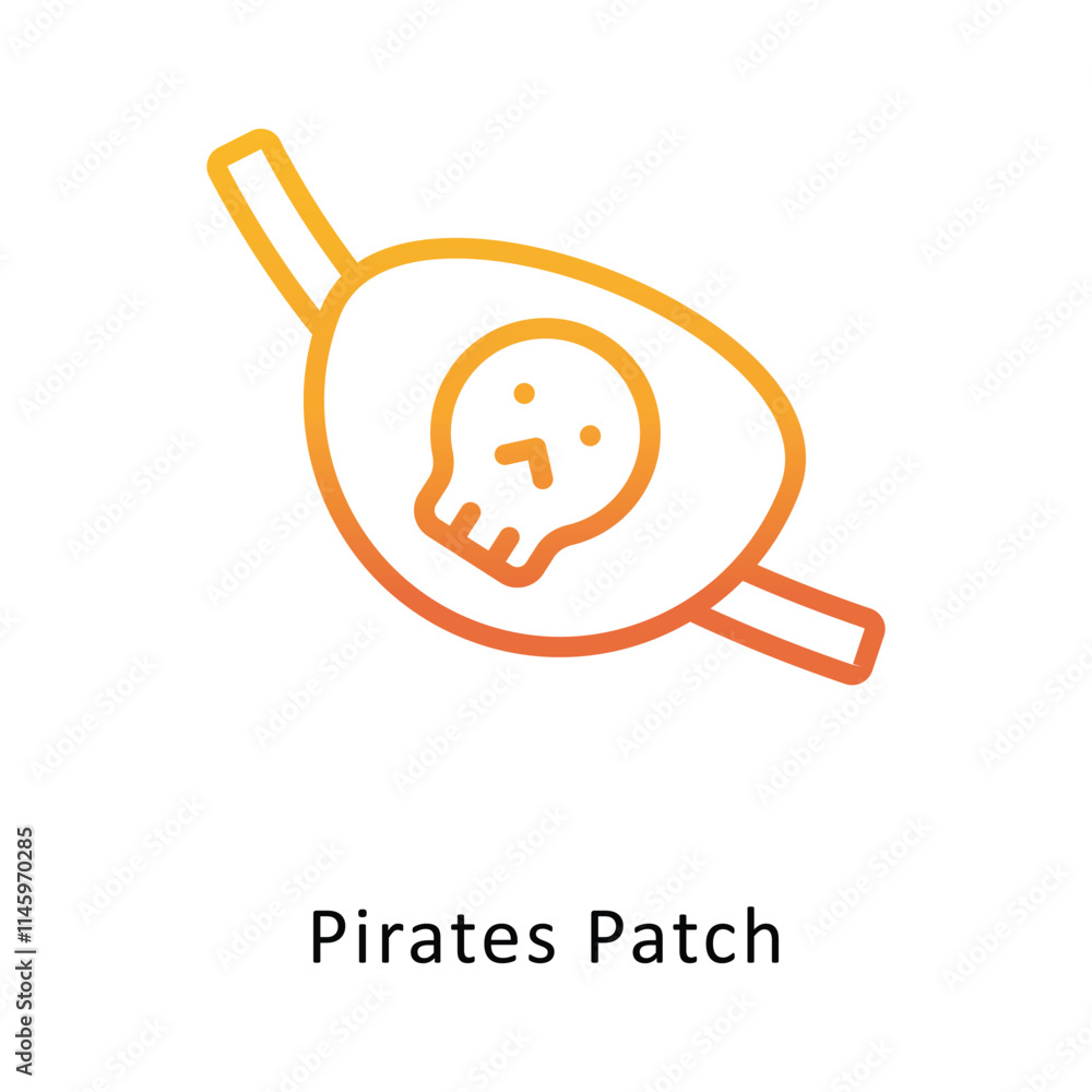 Poster pirates patch vector gradient icon. eps 10 file
