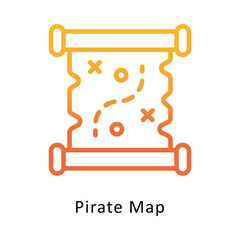 Pirate Map  Vector Gradient icon. Eps 10 File 
