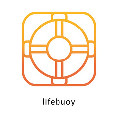 Fototapeta premium Lifebuoy Vector Gradient icon. Eps 10 File 